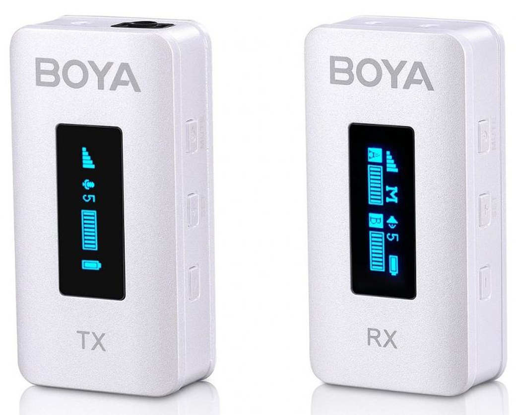 Микрофонная система Boya BY-XM6-K1W двухканальная беспроводная (в зарядном кейсе) белая фото