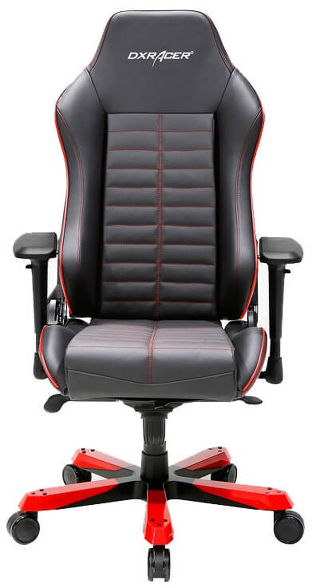 DXRacer Iron Игровое кресло чёрно-красное, OH/IS188/NR, натуральная кожа фото