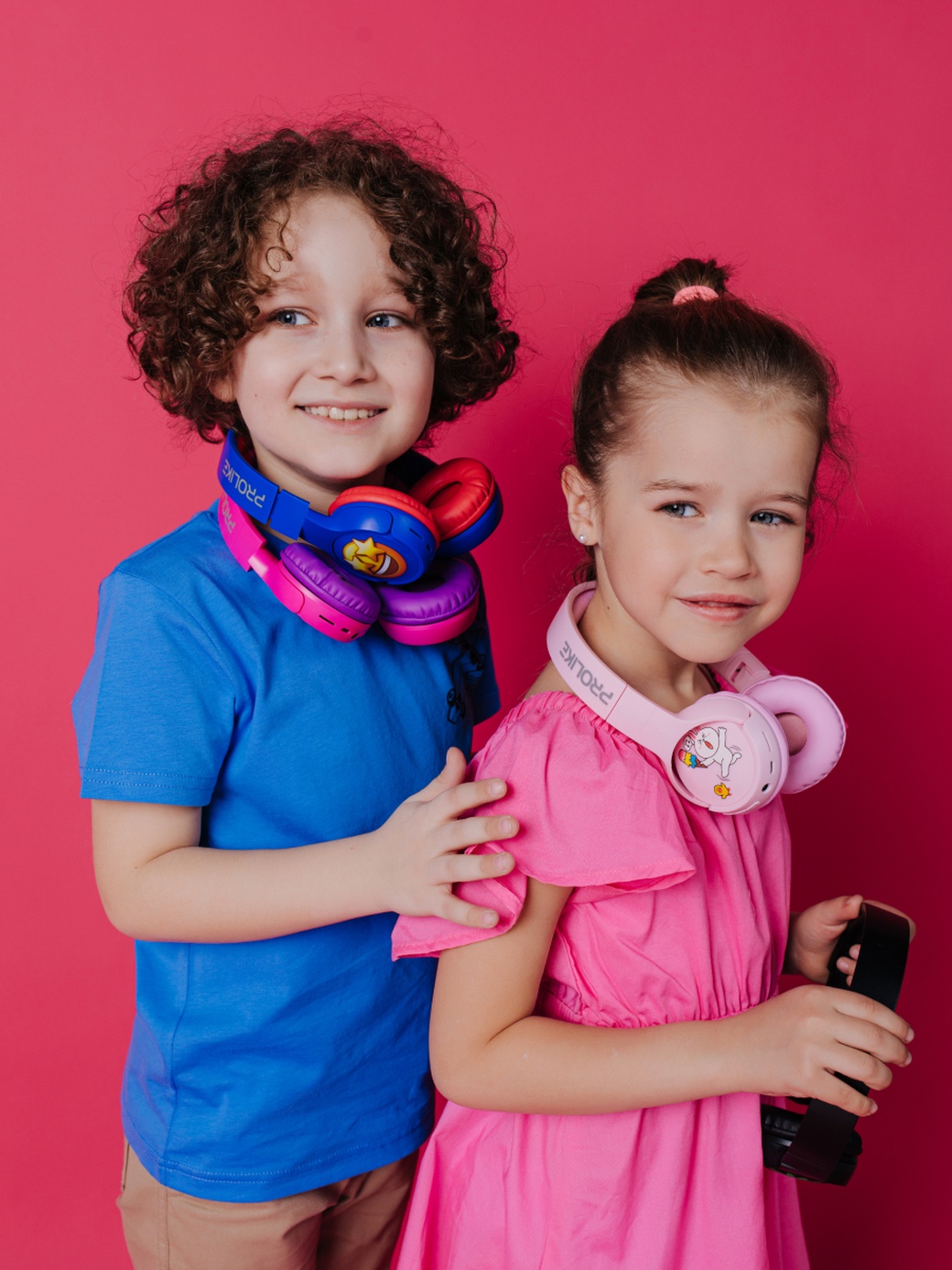 Наушники Prolike беспроводные детские, светло-розовый фото