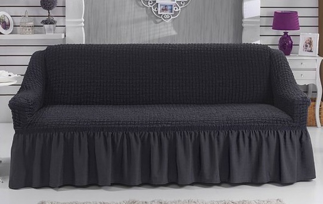 Чехол на трехместный диван Bulsan темно-серый фото