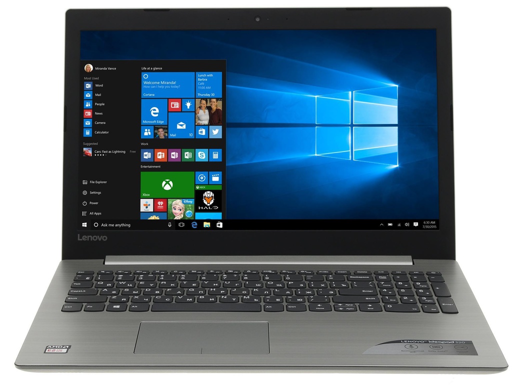 Ноутбук Lenovo IdeaPad 320-15AST 15.6'' HD(1366x768)/AMD A4-9120 2.20GHz Dual/4GB/500GB/RD R3/Windows 10) серый фото