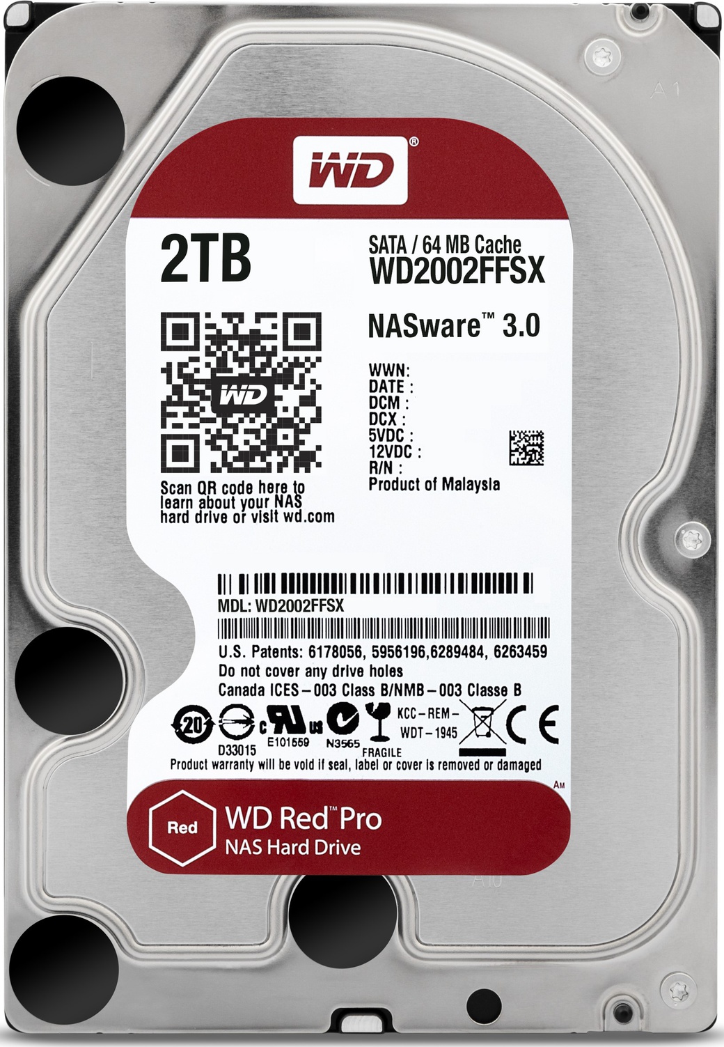 Жесткий диск WESTERN DIGITAL SATA 3.5" 2TB 6GB/S 64MB RED PRO WD2002FFSX фото