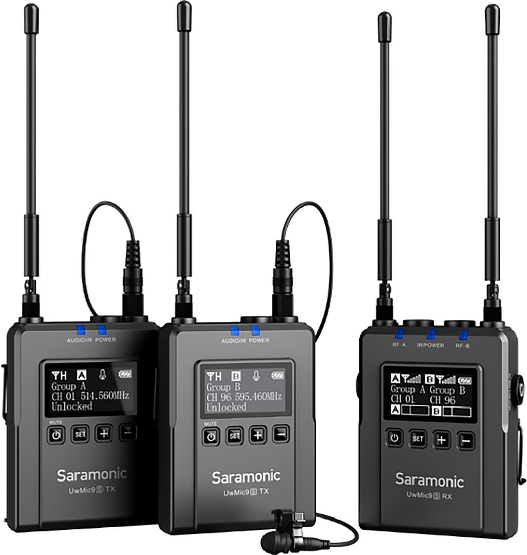 Радиосистема Saramonic UwMic9s Kit2 (RX9S+TX9S+TX9S) петличная, 2 передатчика и 1 приемник фото