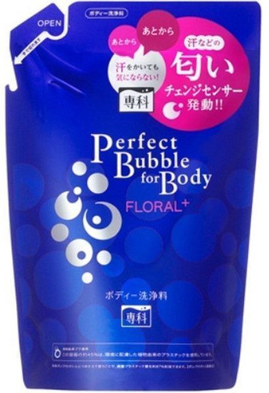 Shiseido "Perfect Bubble Frolal+" Дезодорирующий гель для душа, увлажняющий, с гиалуроновой кислотой, с цветочным ароматом, запасной блок, 350 мл фото