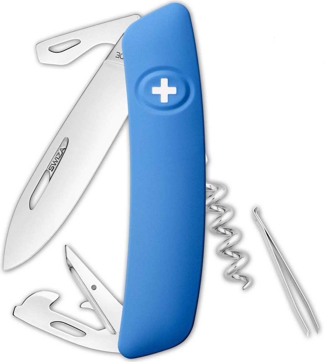 Швейцарский нож Swiza D03 Standard, 95 мм, 11 функций, синий (блистер) фото