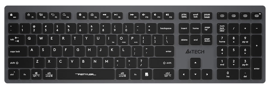 Беспроводная клавиатура A4Tech Fstyler FBX50C, серый фото