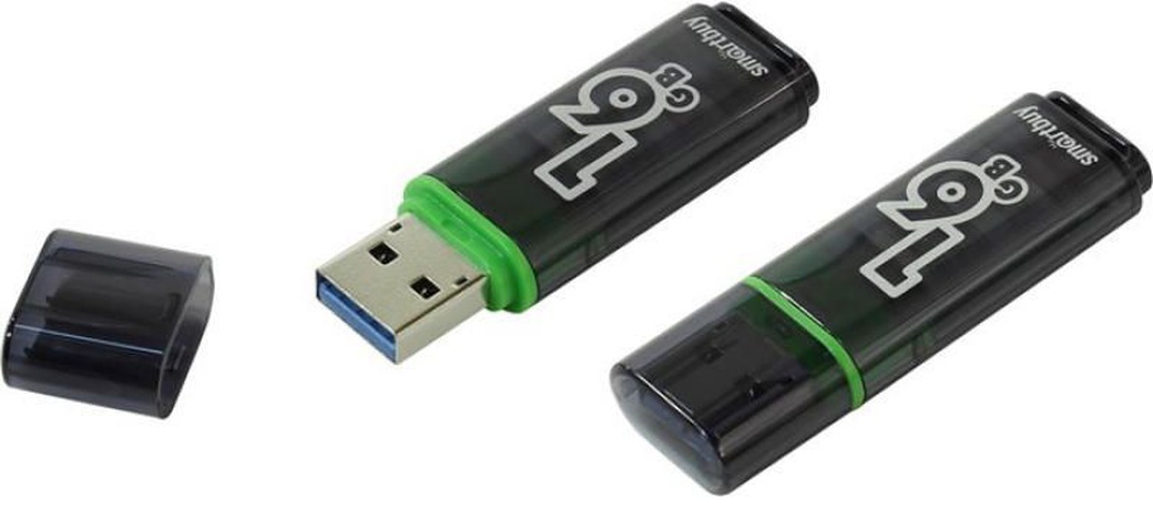 Флеш-накопитель Smartbuy Glossy USB 3.0 16GB, серый фото