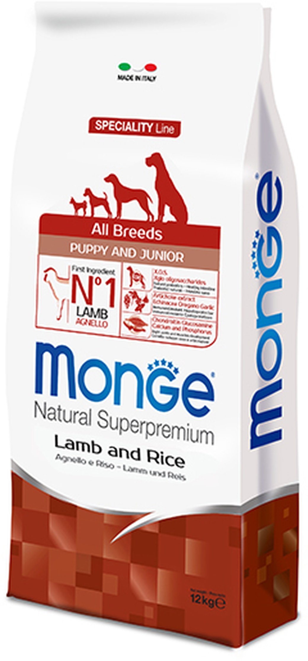 Monge Dog Speciality Puppy&Junior корм для щенков всех пород с ягненком и рисом 12 кг фото