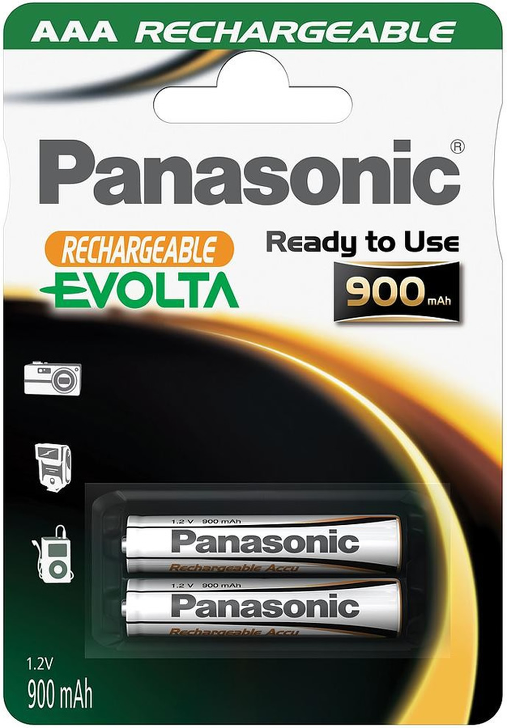 Аккумуляторы Panasonic HHR-4XXE/2B AAA Ni-Mh Evolta в блистере 2шт 900мАч фото