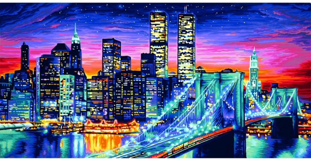 Schipper Ночной Манхеттен - раскраска по номерам, 40х80 см фото