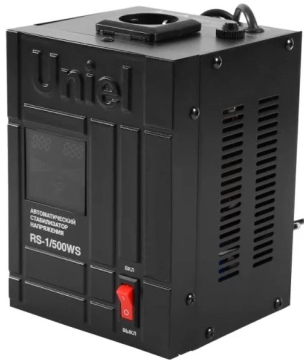 Стабилизатор напряжения Uniel RS-1/500WS однофазный, цифровой 220В 400Вт вх.:125-270В фото