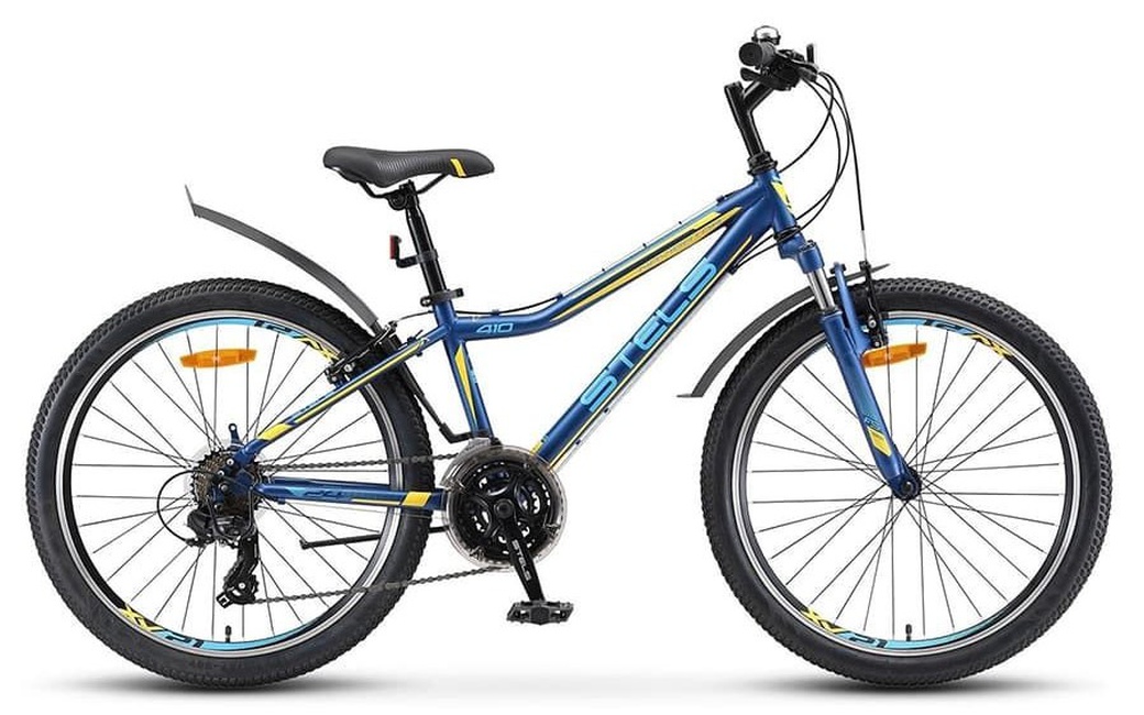 Велосипед Stels Navigator 24" 410 V 21 sp V010 Темно-синий/Желтый (LU091557) 13" фото