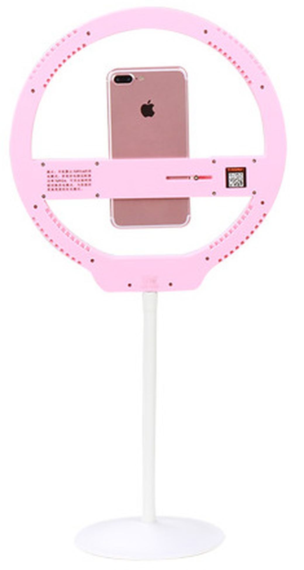 Кольцевой портативный светодиодный осветитель Yongnuo YN-128 розовый фото