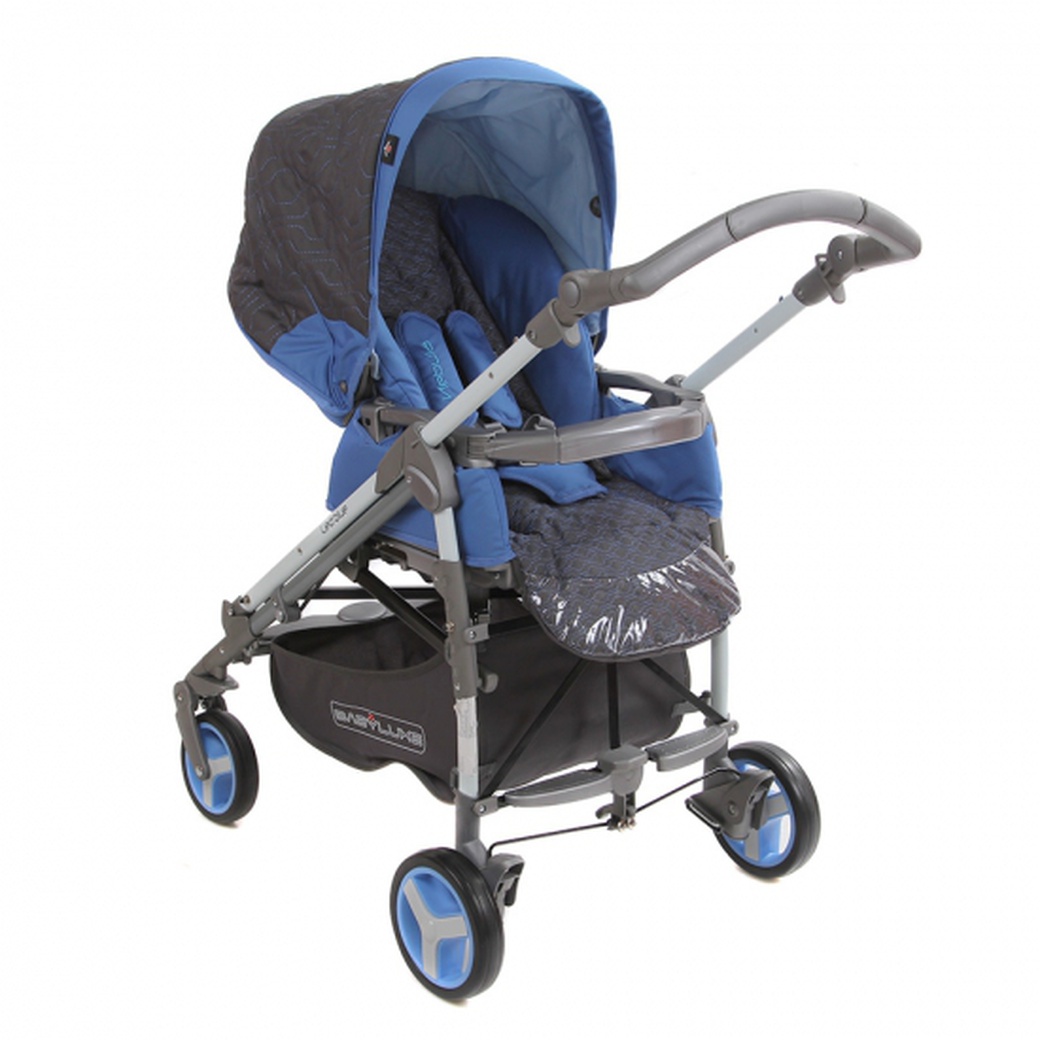 BabyLux Carita 205S (4 колеса) - прогулочная коляска Led blue голубая фото