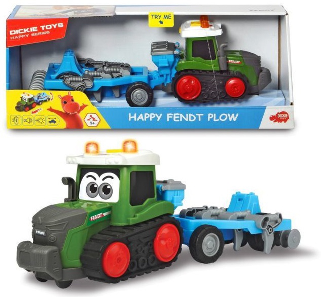 Трактор Happy Fendt с плугом 30 см свет звук Dickie Toys 3815003 фото