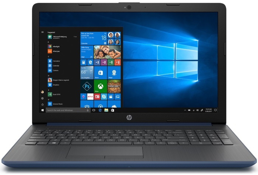 Ноутбук HP 15-db0061ur <4KG34EA> AMD A6-9225 (2.6)/4Gb/500Gb/15.6"FHD AG/AMD 520 2GB/No ODD/Cam HD/Win10 (синий) фото