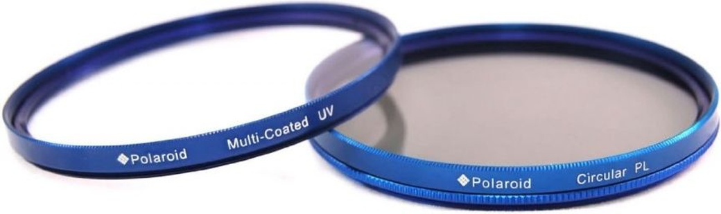 Набор из 2 фильтров Polaroid 72mm (MC UV Protector, CPL) синий фото