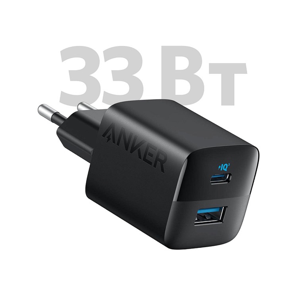 СЗУ адаптер ANKER 323 USB-C/USB-A 33W (A2331), черный фото