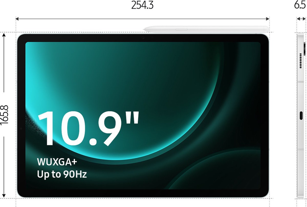 Планшет Samsung Galaxy Tab S9 FE 10.9" (SM-X510) 8/256GB Wi-Fi Серебристый фото