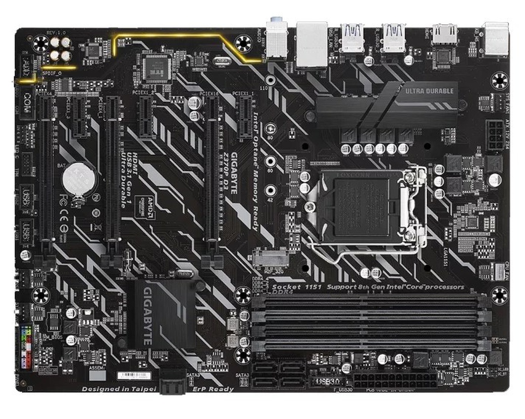 Материнская плата Gigabyte Z370P D3 Soc-1151v2 Intel Z370 4xDDR4 ATX AC`97 8ch(7.1) GbLAN RAID+HDMI фото