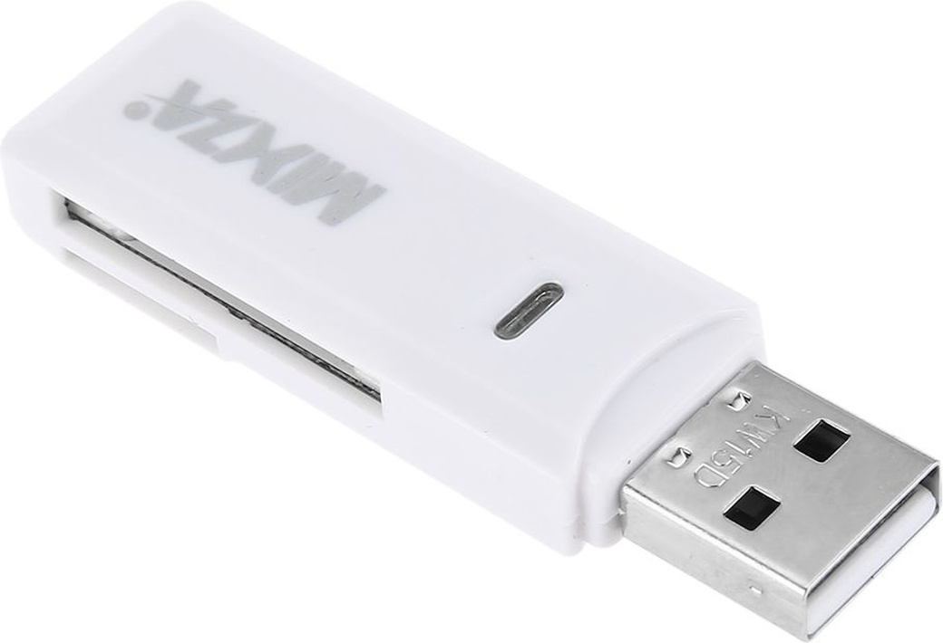 Мультиформатный картридер MIXZA USB 2.0, белый фото