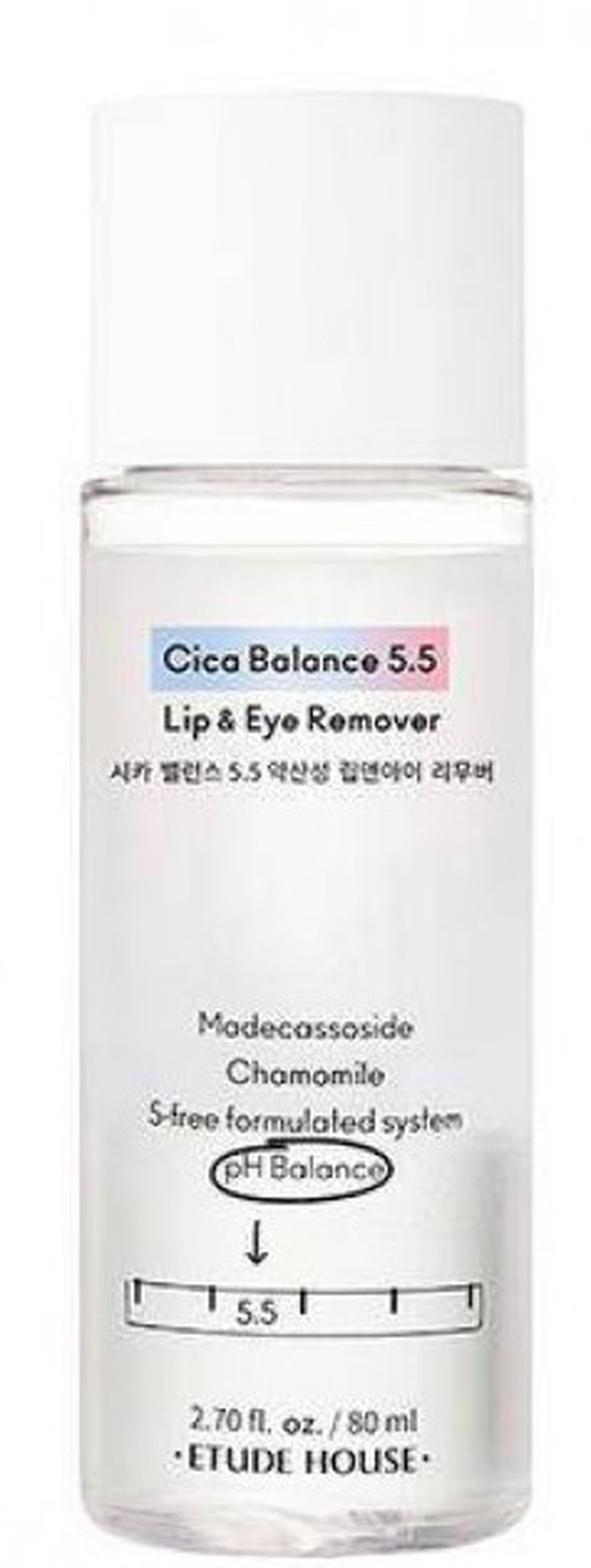 Etude House Двухфазное очищающее средство для снятия макияжа с глаз и губ Cica Balance 5.5 Lip&Eye Remover фото