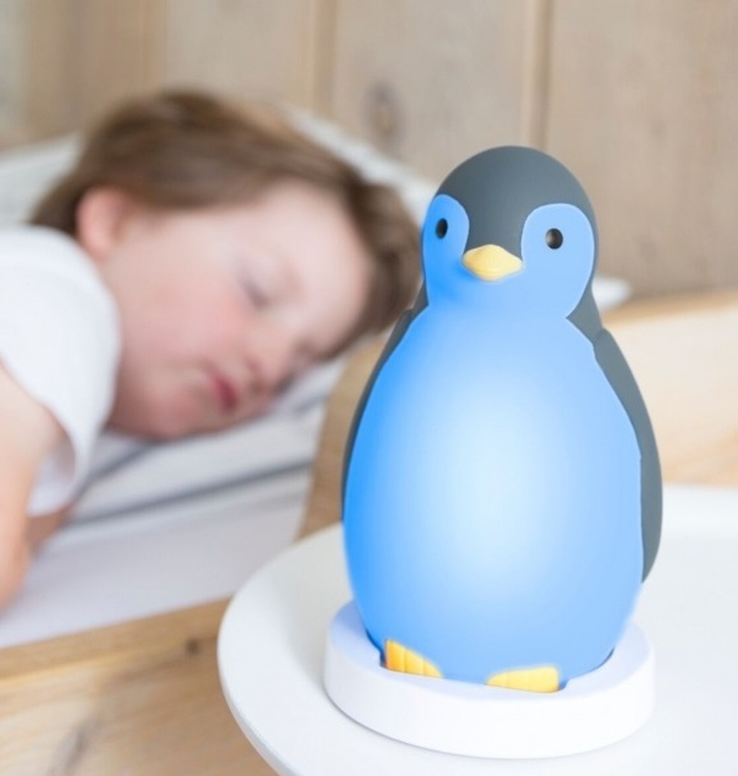 ZAZU пингвинёнок Пэм - детский ночник, будильник, беспроводная колонка, серый фото