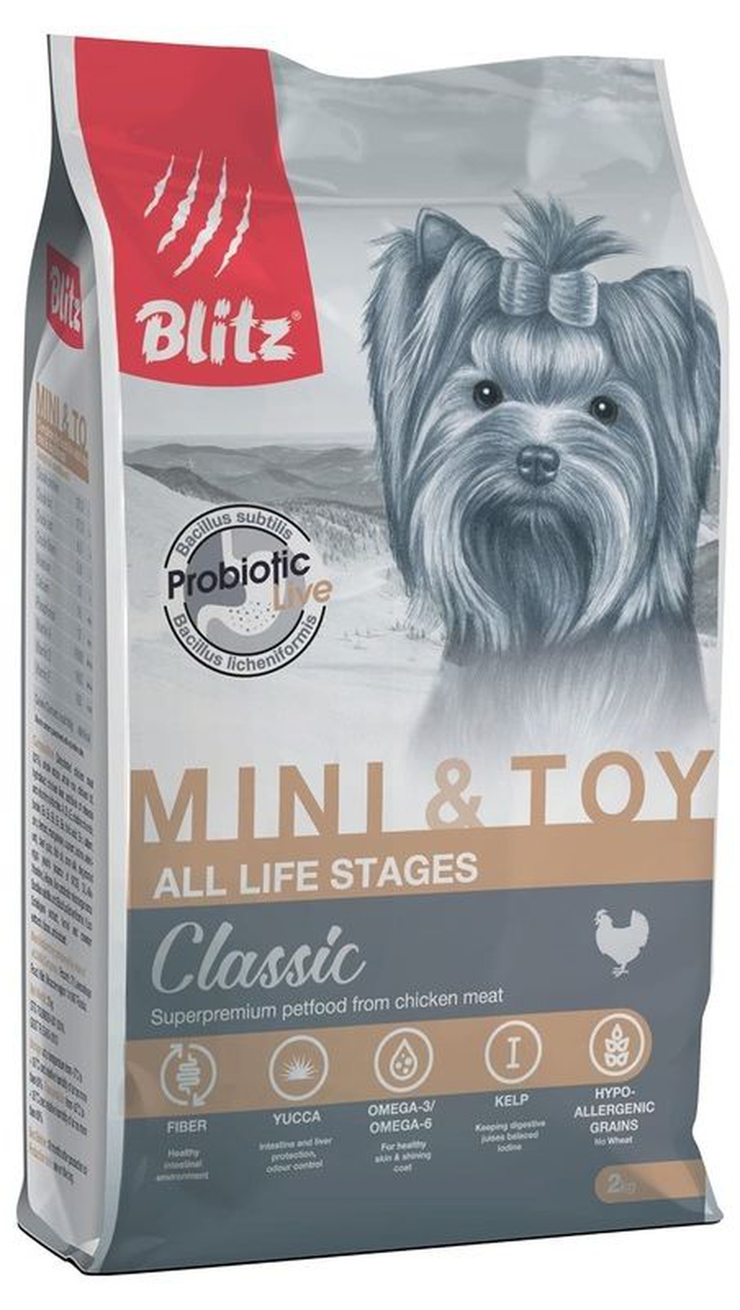 Корм для собак мини пород Blitz Adult Mini & Toy Breeds, курица, 2 кг фото