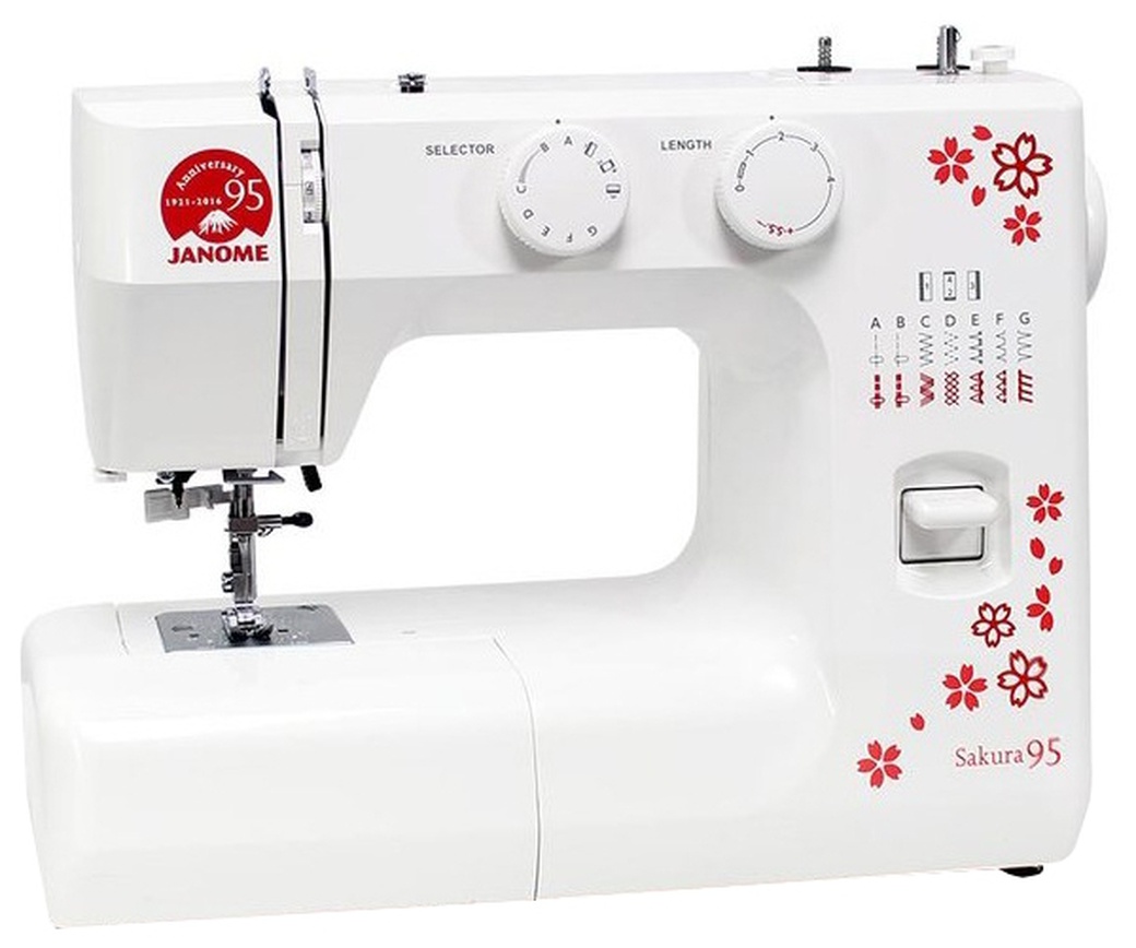Швейная машина Janome Sakura 95 белый/цветы фото