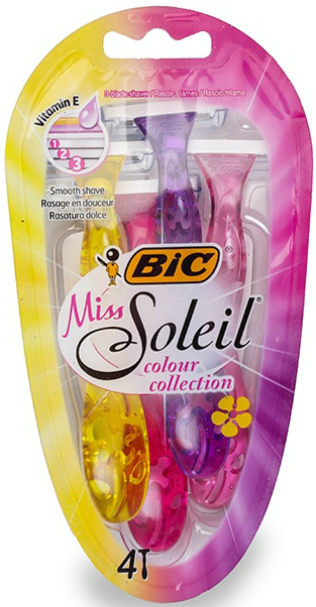 Бритва BIC Miss Soleil Colour Collection, блок 4 шт. фото