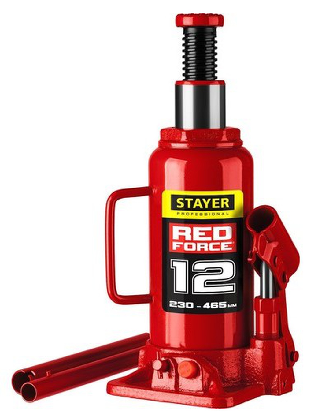 Домкрат гидравлический бутылочный STAYER 43160-12 "RED FORCE", 12т, 230-465 мм фото