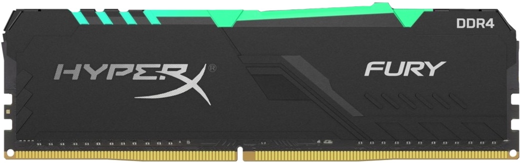Память оперативная DDR4 16Gb Kingston HyperX FURY RGB CL16 DIMM PC25600, 3200Mhz, HX432C16FB3A/16 фото