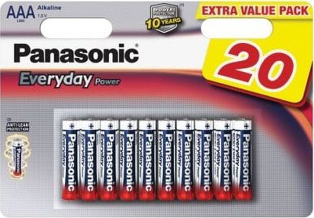 Батарейки Panasonic LR03REE/20B AAA щелочные Everyday Power multi pack в блистере 20шт фото