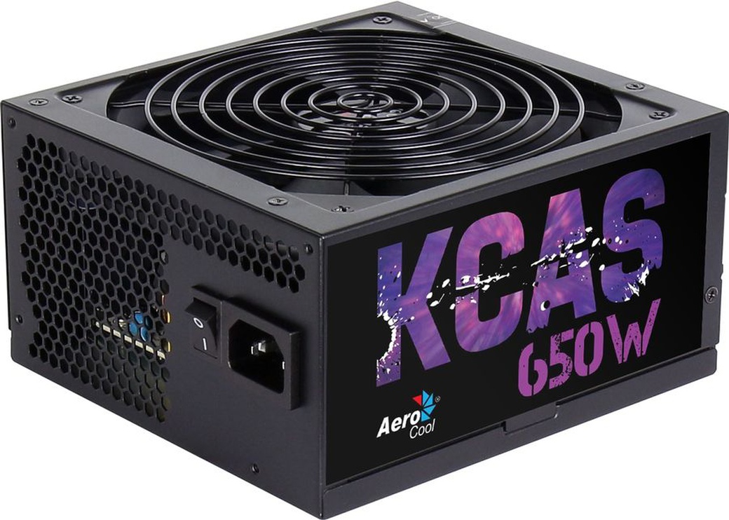 Блок питания Aerocool ATX 650W KCAS-650M 80+ bronze (24+4+4pin) APFC 120mm fan фото