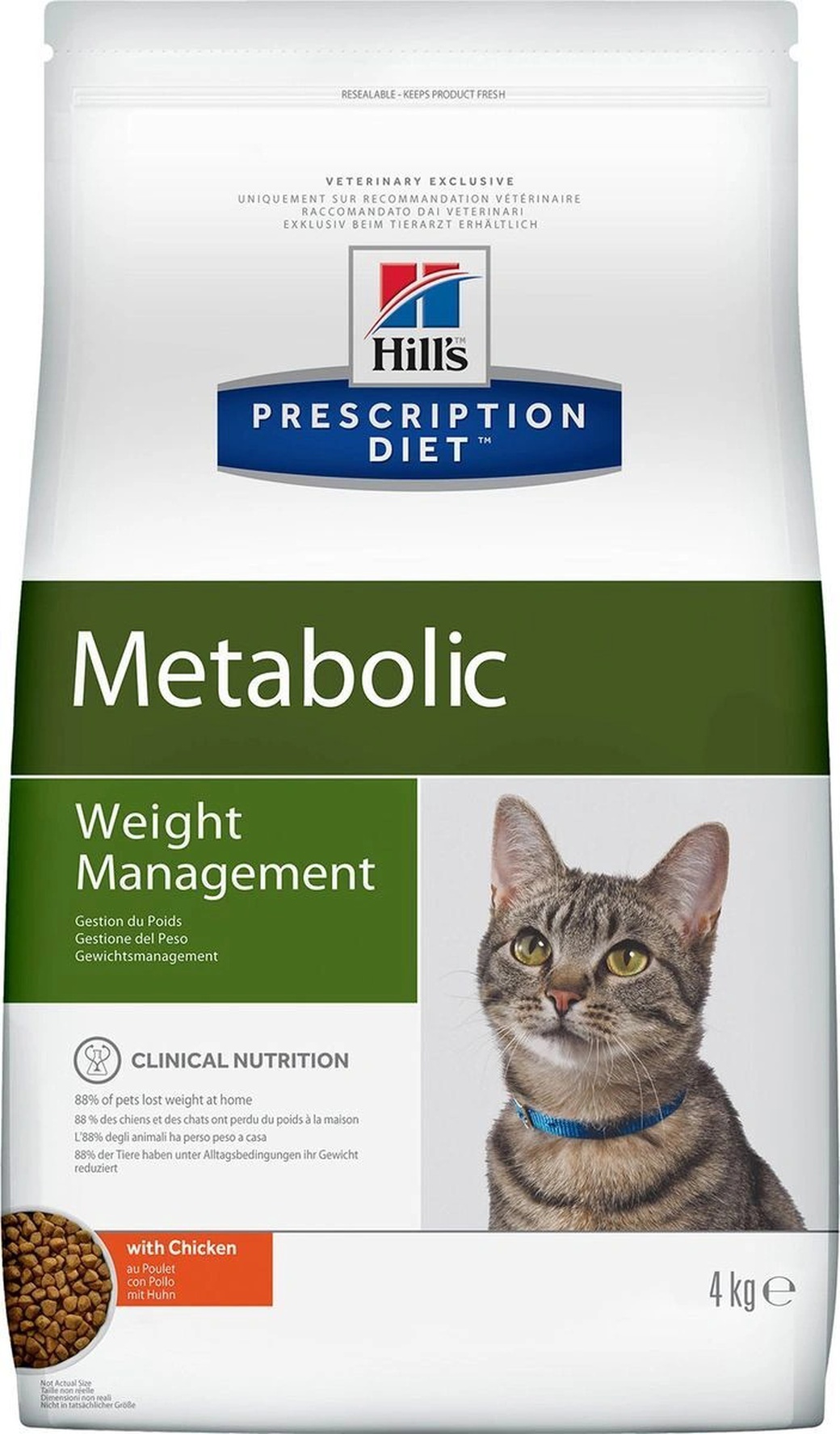 Корм для кошек для коррекции веса Hill's Prescription Diet Metabolic, курица, 4 кг фото