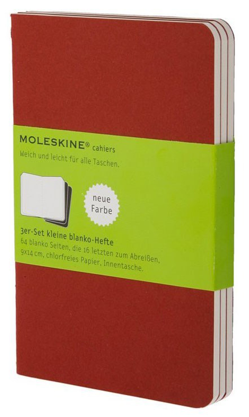 Набор 3 блокнота Moleskine Cahier Journal Large, цвет клюквенный, без разлиновки фото