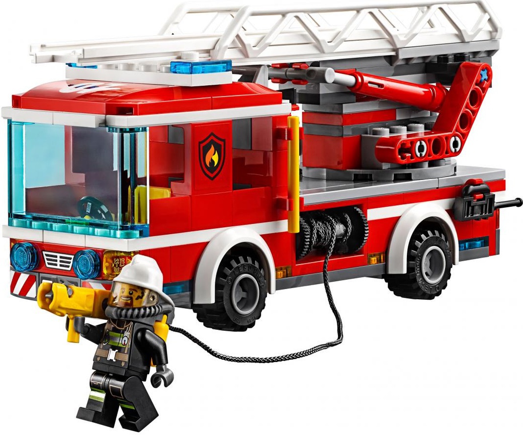 Lego City Пожарный автомобиль с лестницей конструктор 60107 фото