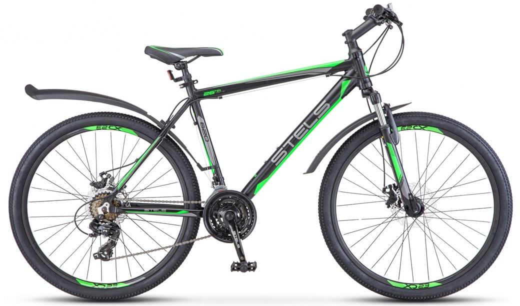 Велосипед Stels Navigator 620 MD V010 Чёрный/Зелёный/Антрацит (LU088804) 14" фото