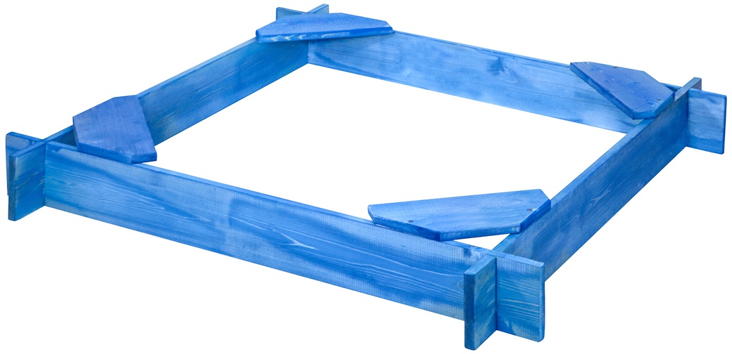 Деревянная песочница PAREMO "Тритон" (4 сидения, пропитка), цв. Синий фото