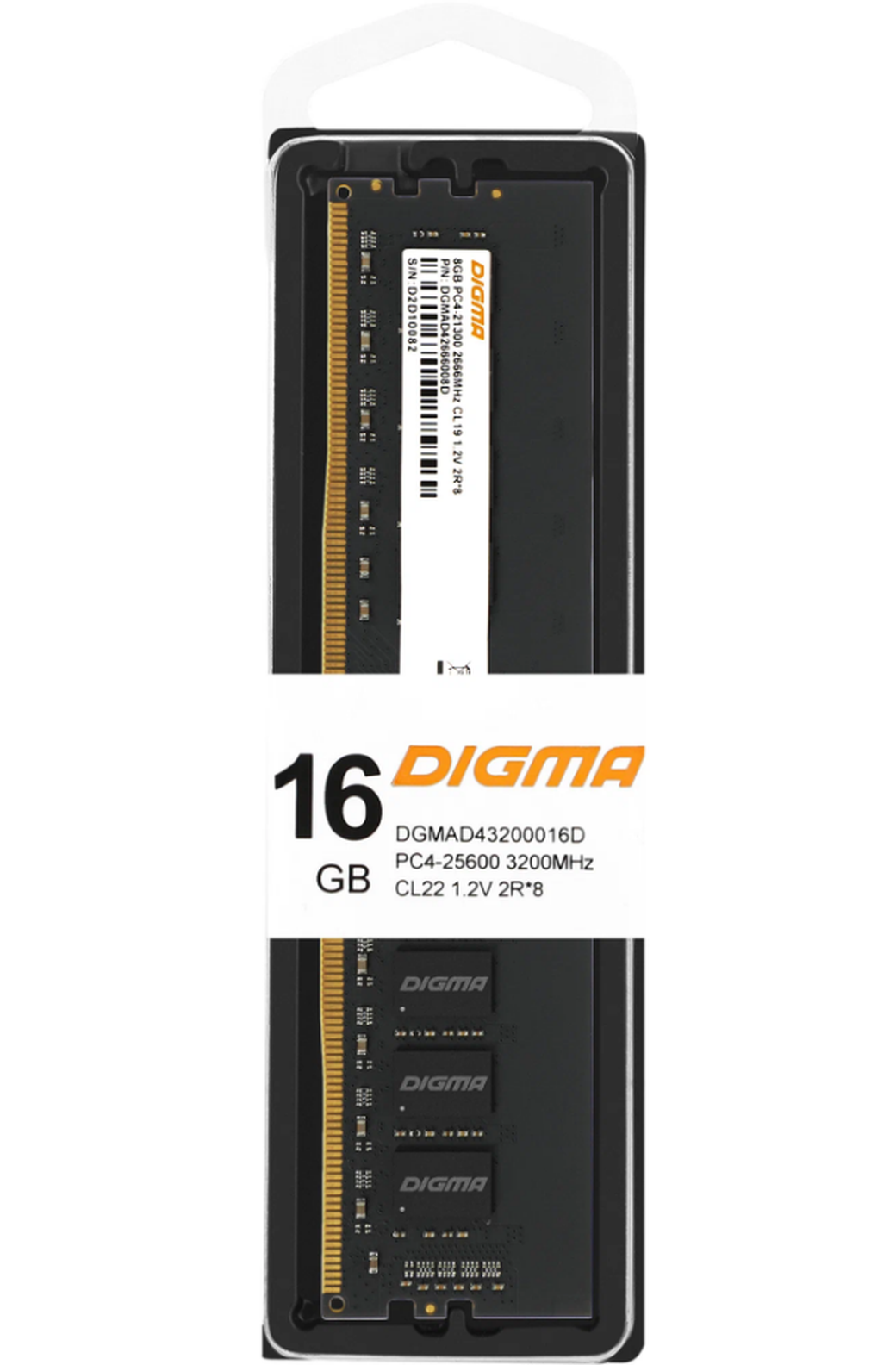 Память оперативная DDR4 16Gb Digma 3200MHz (DGMAD43200016D) фото