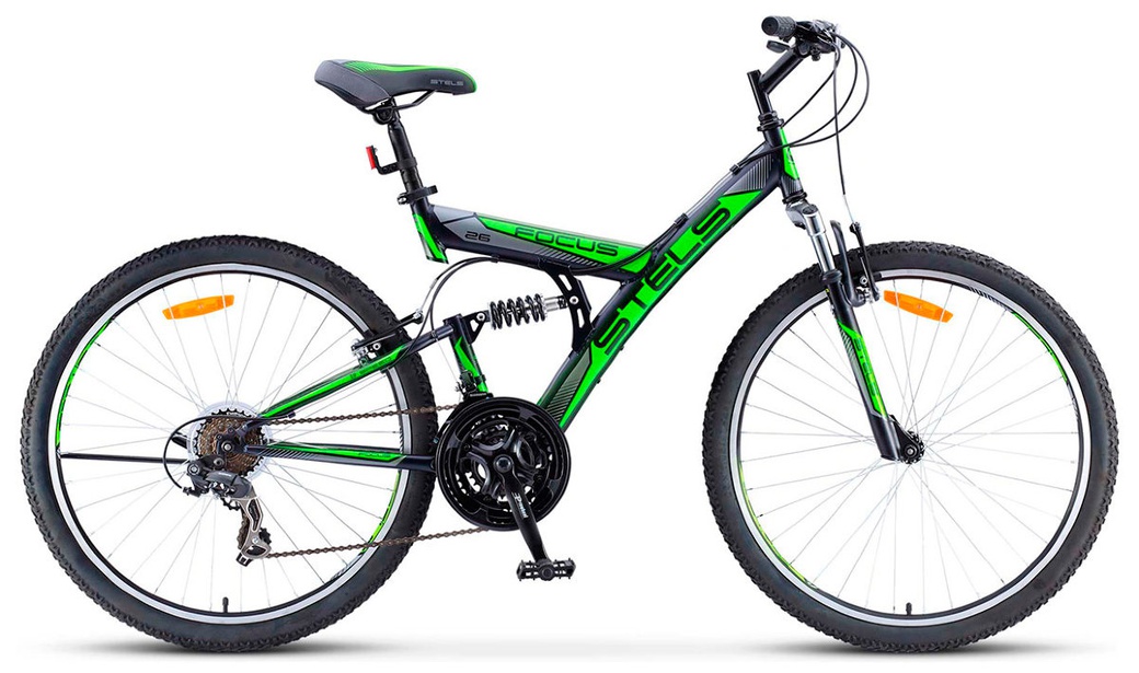 Велосипед Stels Focus 26" V 18 sp V030 Черный/Зеленый (LU086305) 18" фото