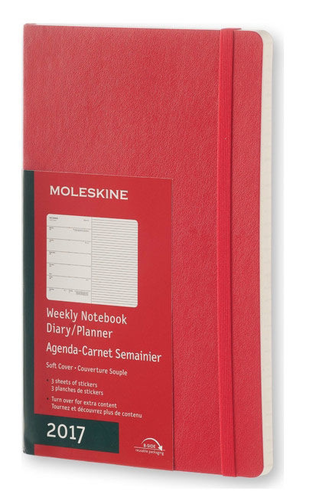 Еженедельник Moleskine Classic Wknt Pocket Soft, цвет красный фото