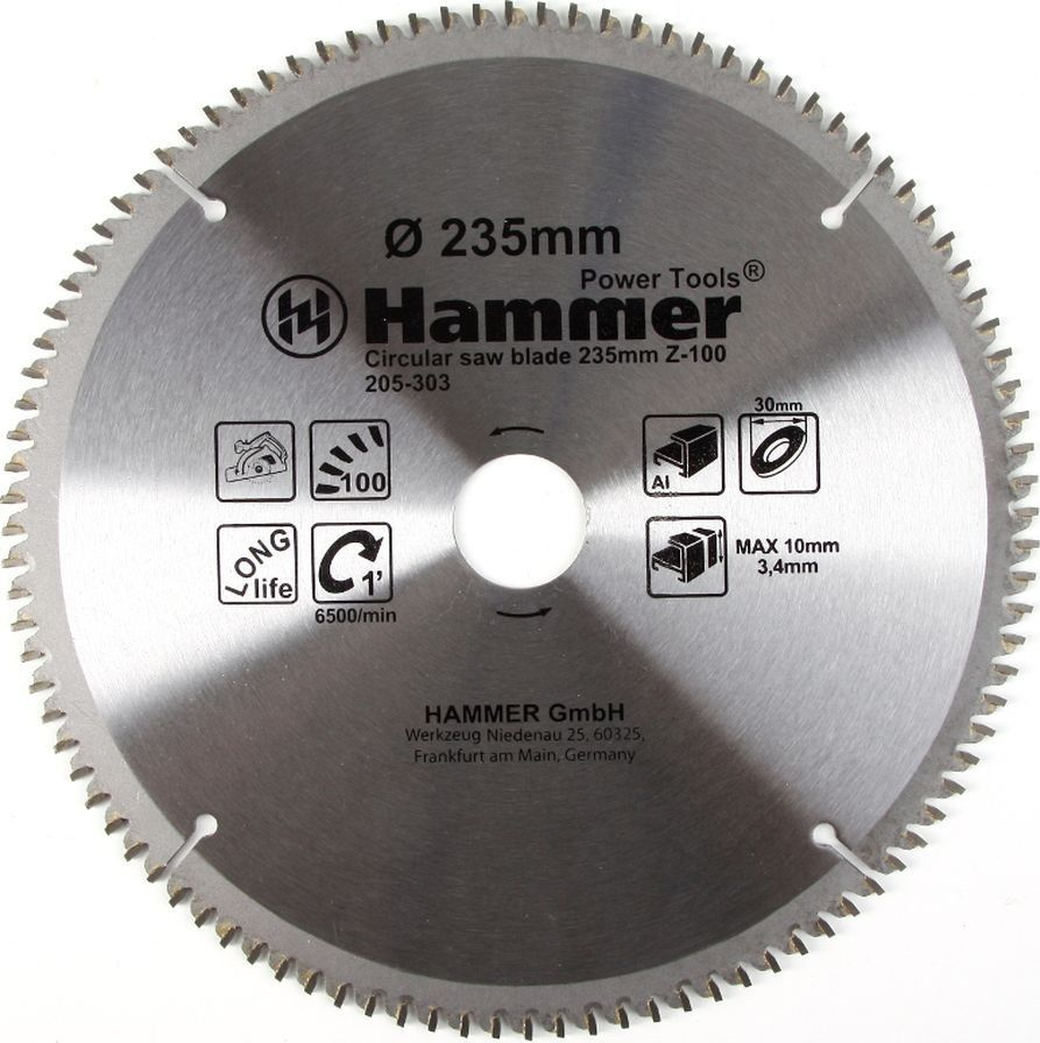 Диск пильный Hammer Flex 205-303 CSB AL 235мм*100*30мм по алюминию фото