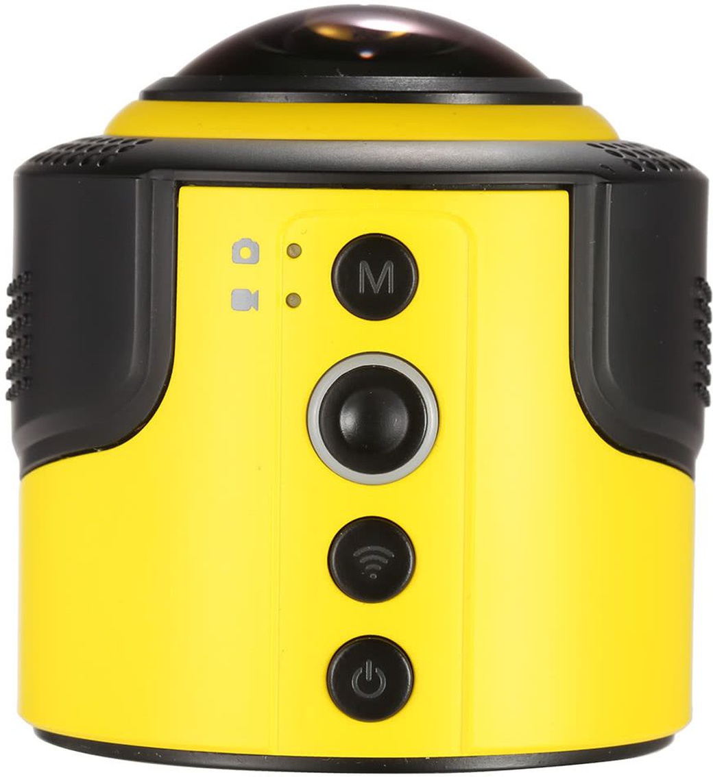 Экшн-камера Detu 360 панорамная с Wi-Fi 1080P 30FPS 8MP, желтый фото