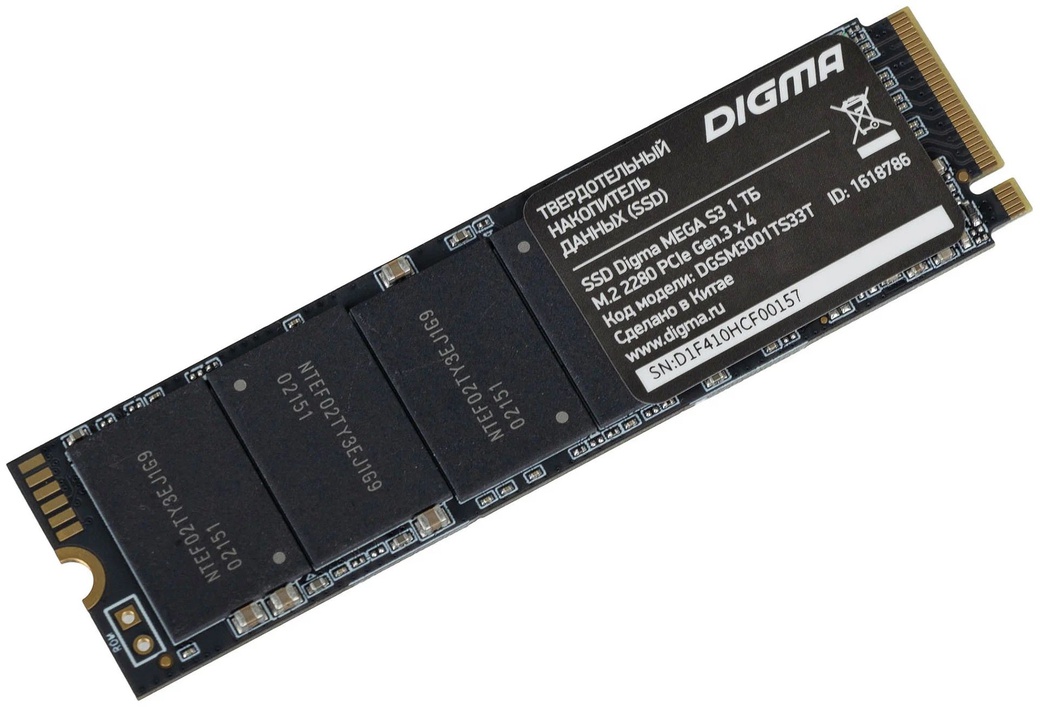 Жесткий диск SSD M.2 Digma Mega S3 1Tb (DGSM3001TS33T) фото