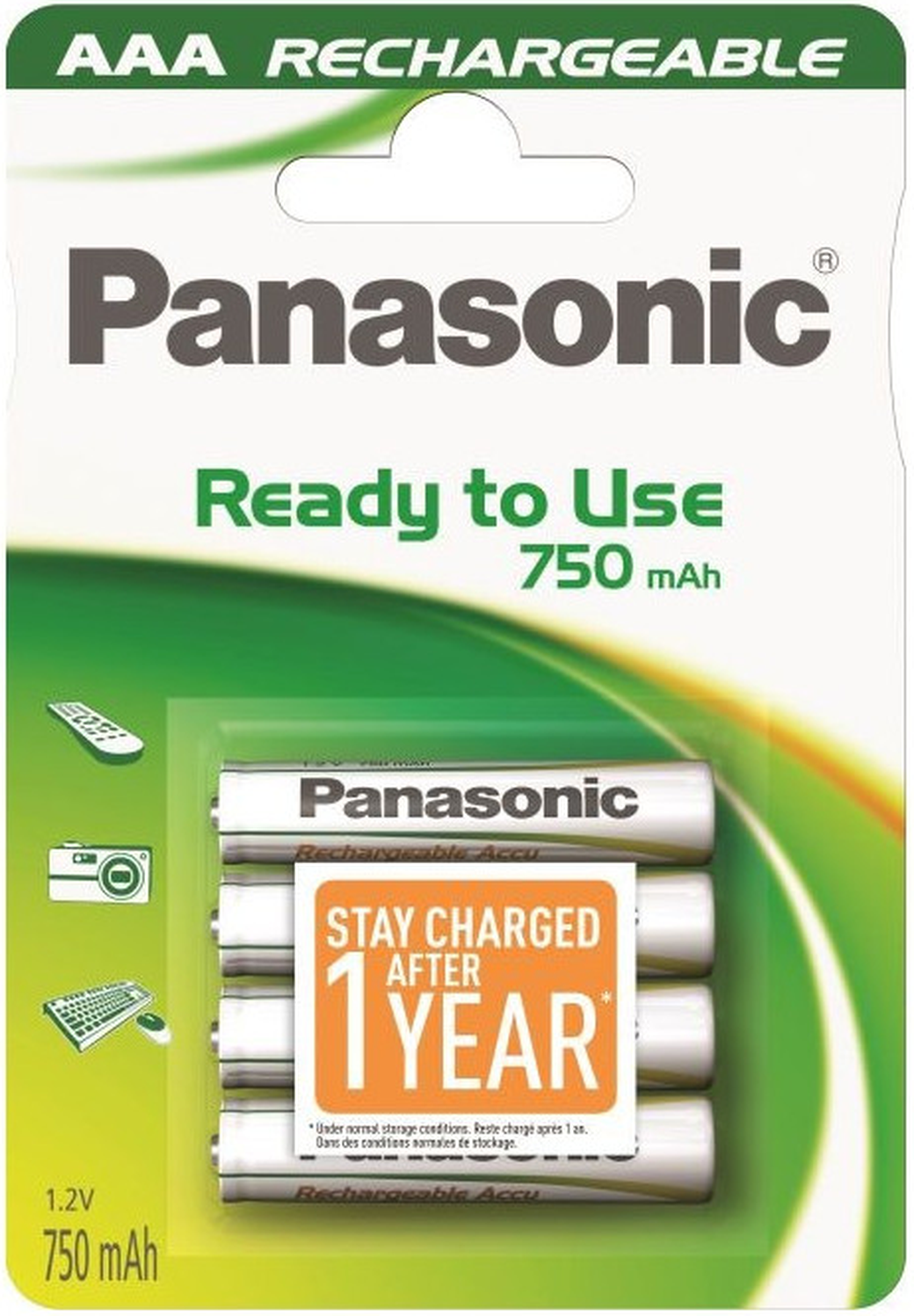 Аккумуляторы Panasonic HHR-4MVE/4B1 AAA Ni-Mh Ready to use в блистере 4шт 750 мАч фото