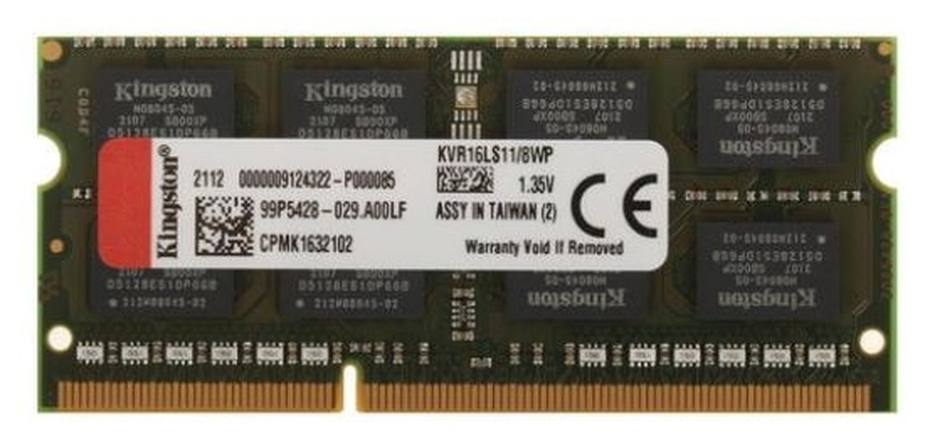 Память оперативная DDR3L 8Gb Kingston 1600MHz CL11 (KVR16LS11/8WP) фото