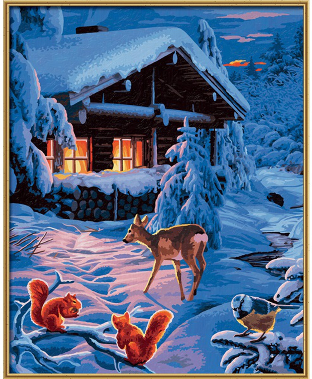 Schipper Романтическая зимняя ночь - раскраска по номерам, 40х50 см фото