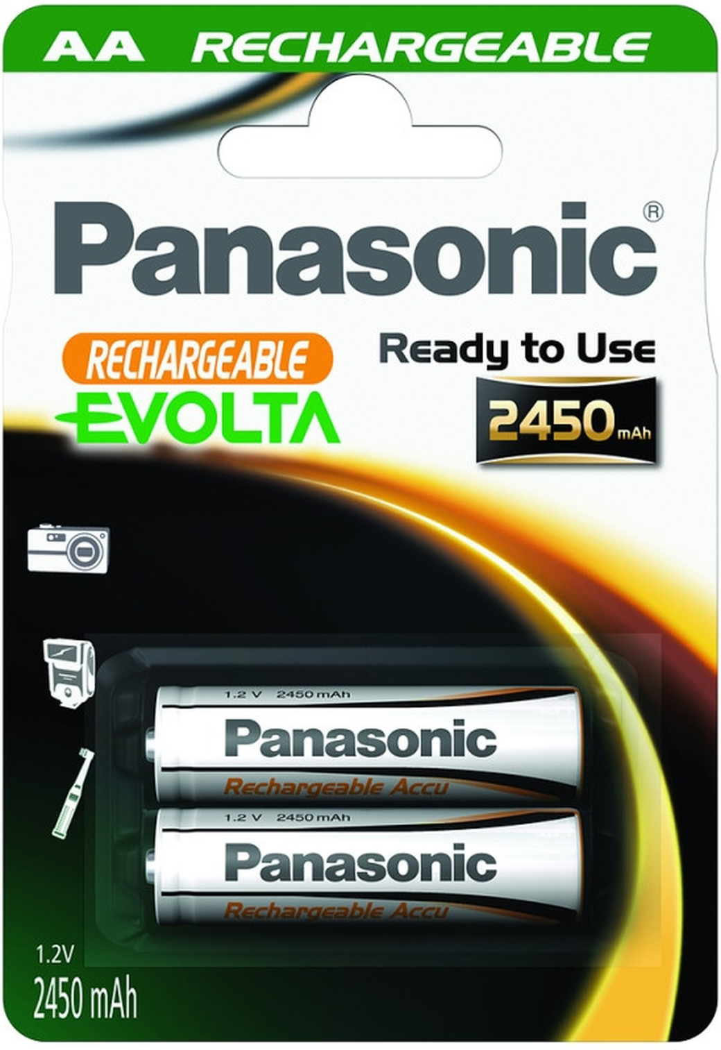 Аккумуляторы Panasonic HHR-3XXE/2B AA Ni-Mh Evolta в блистере 2шт 2450мАч фото