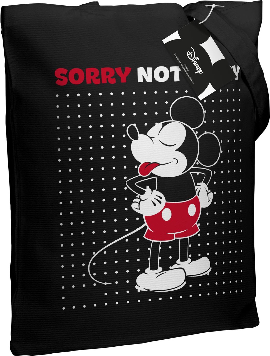 Холщовая сумка «Микки Маус. Sorry», черная фото